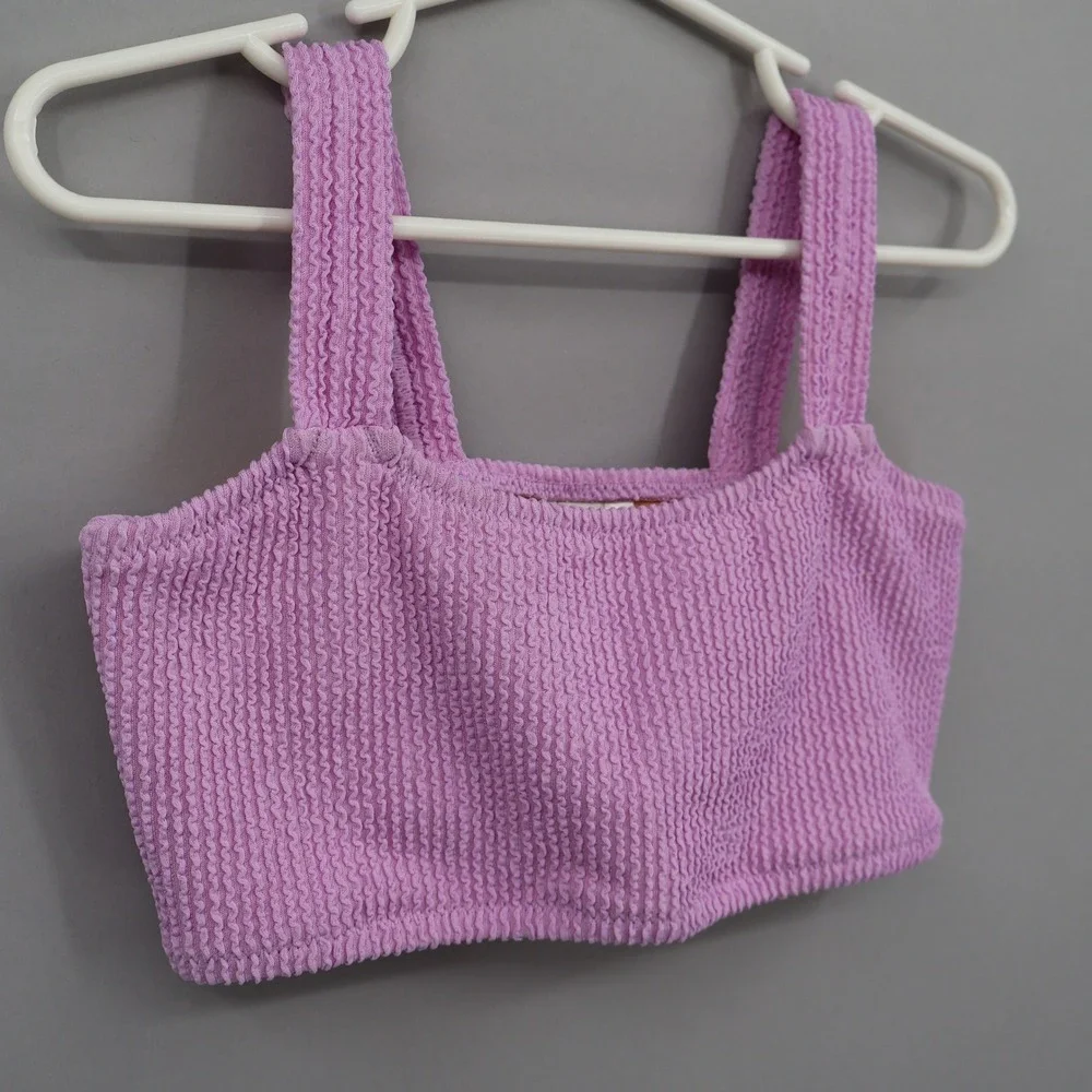 Crewcuts Smocked Swimsuit Top Girls‎ 8 Pink Scrunchie Barbie Beach Pool Swim NWT